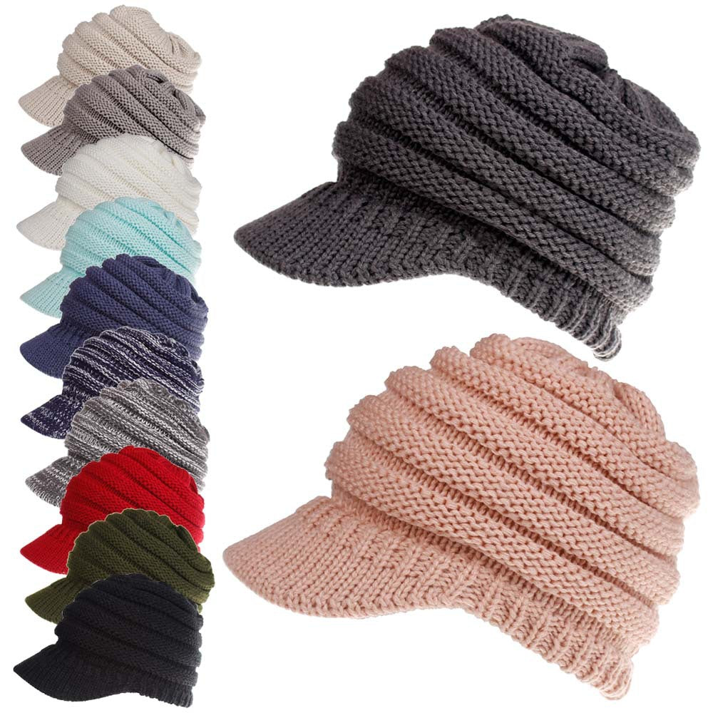 Female Winter Hats Soft Knitting Caps